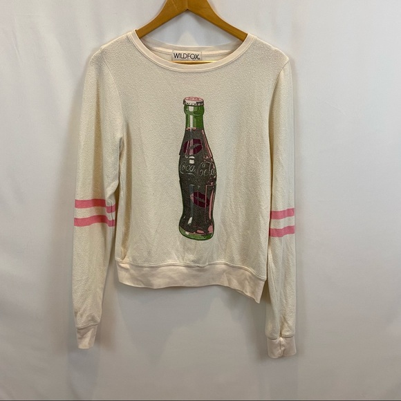 Wildfox Coca Cola Lip Tease Jumper Pullover Sweater in white with coke bottle XS - Picture 5 of 15